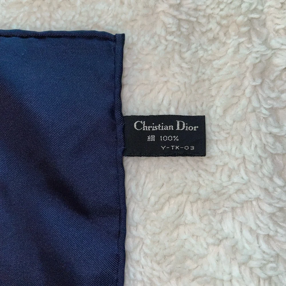 Christian Dior Geometric Patterned Colorblock Silk Scarf